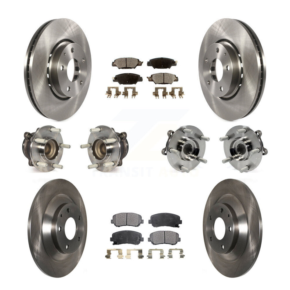Front Rear Hub Bearings Assembly Disc Brake Rotors And Semi-Metallic Pads Kit (10Pc) For Mazda CX-5 KBB-109013