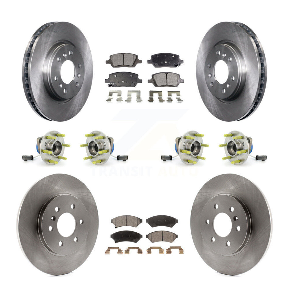 Front Rear Hub Bearings Assembly Disc Brake Rotors And Semi-Metallic Pads Kit (10Pc) For 2006-2006 Chevrolet Uplander Pontiac Montana Buick Terraza Saturn Relay AWD KBB-109082