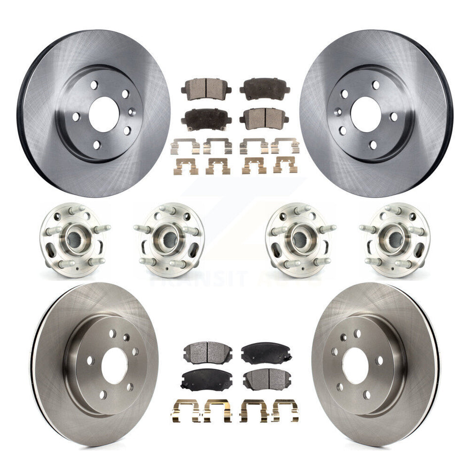 Front Rear Hub Bearings Assembly Disc Brake Rotors And Semi-Metallic Pads Kit (10Pc) For Chevrolet Malibu Impala Buick LaCrosse KBB-109126