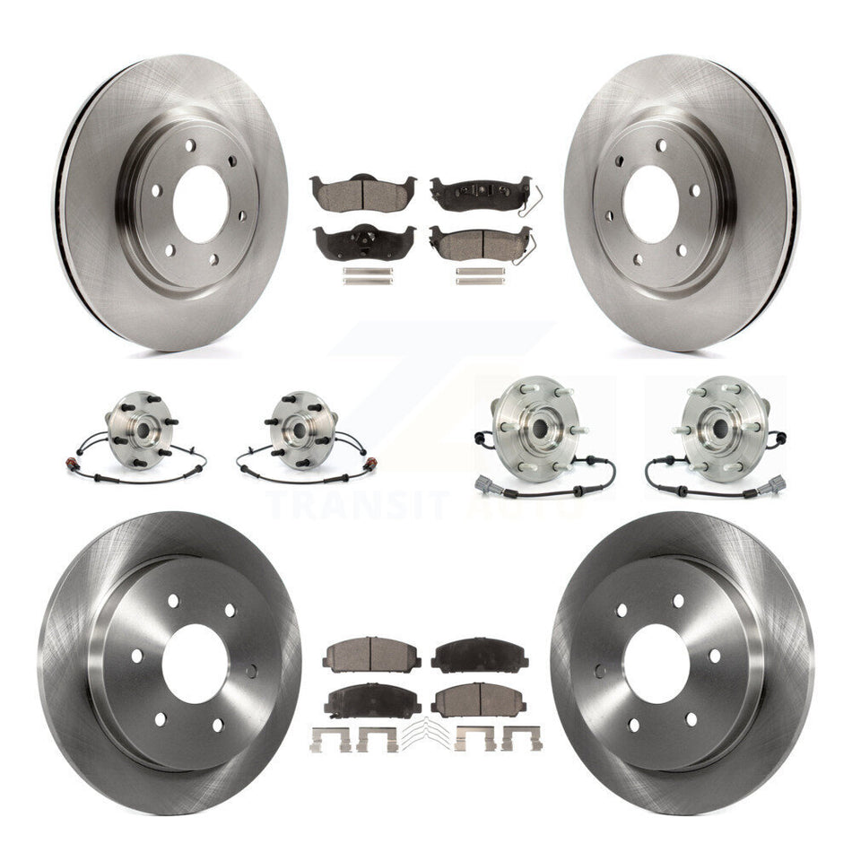 Front Rear Hub Bearings Assembly Disc Brake Rotors And Semi-Metallic Pads Kit (10Pc) For Nissan Armada Infiniti QX56 INFINITI KBB-109137