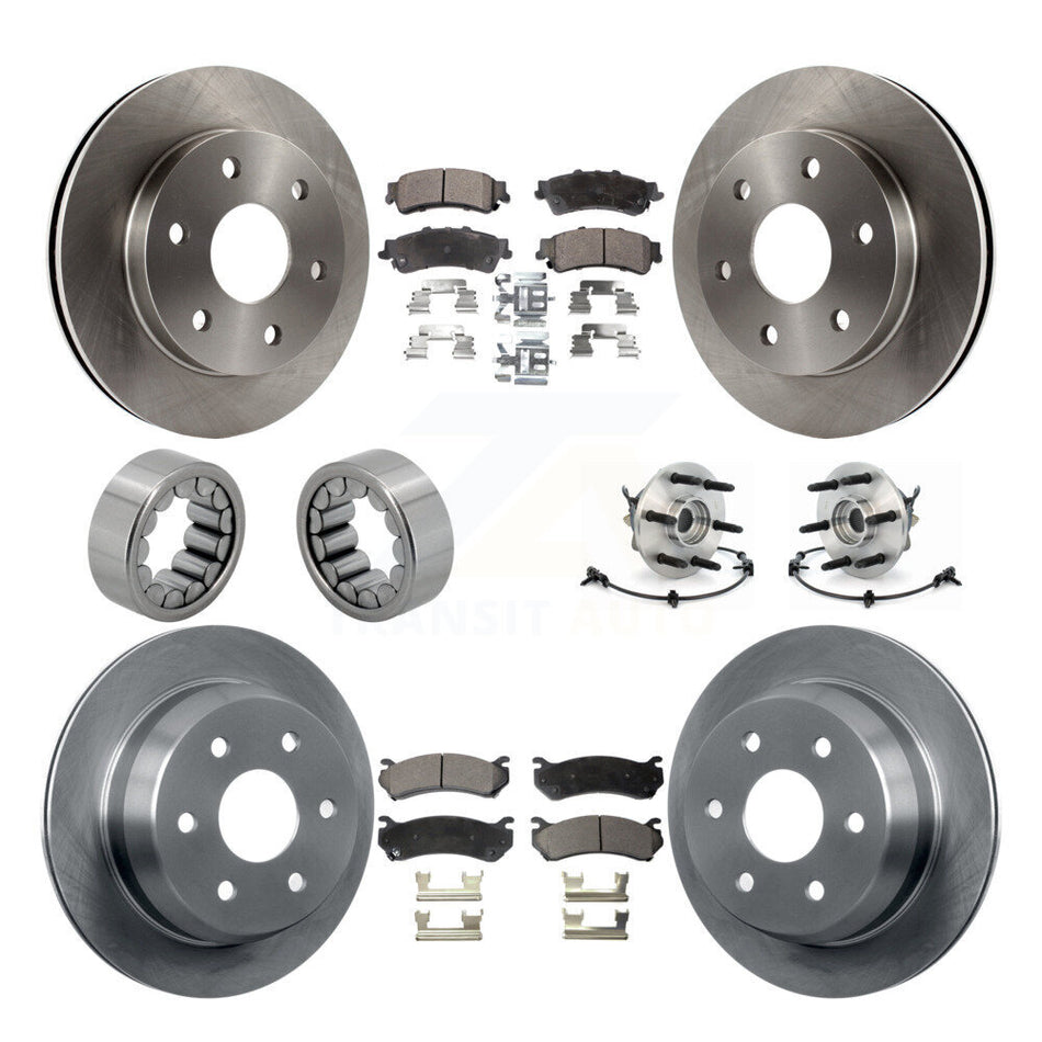 Front Rear Hub Bearing Brake Rotor & Pad Shoe Kit (10Pc) For Chevrolet Silverado 1500 GMC KBB-109179