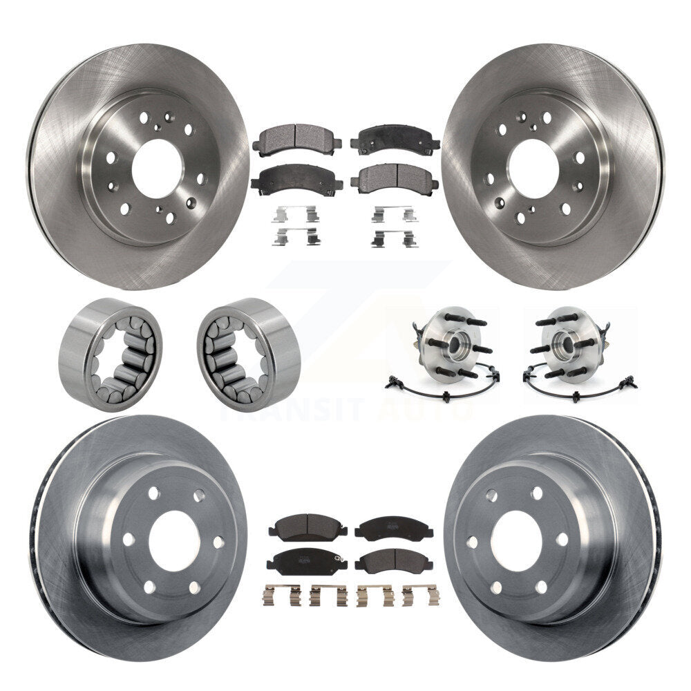 Front Rear Hub Bearing Brake Rotor Pad Shoe Kit (10Pc) For Chevrolet Express 1500 GMC AWD KBB-109184
