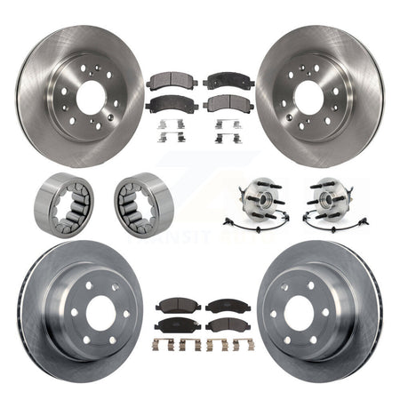 Front Rear Hub Bearing Brake Rotor Pad Shoe Kit (10Pc) For Chevrolet Express 1500 GMC AWD KBB-109184