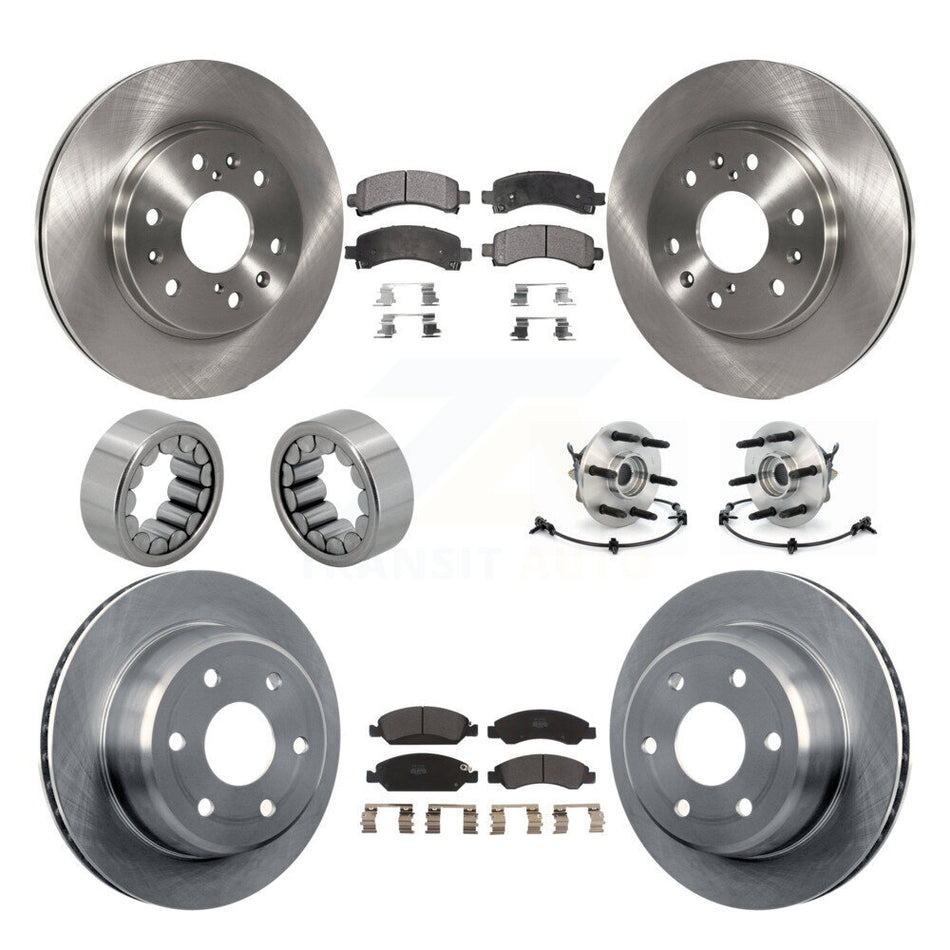Front Rear Hub Bearing Brake Rotor Pad Shoe Kit (10Pc) For Chevrolet Express 1500 GMC AWD KBB-109184