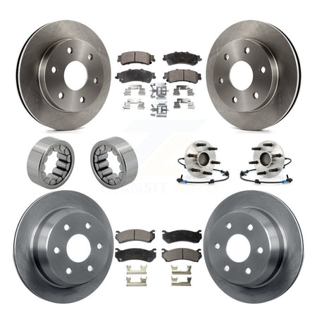 Front Rear Hub Bearing Brake Rotor & Pad Shoe Kit (10Pc) For Chevrolet Silverado 1500 GMC KBB-109186