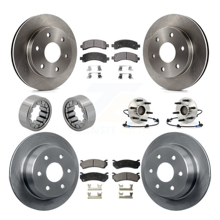 Front Rear Hub Bearing Brake Rotor & Pad Shoe Kit (10Pc) For Chevrolet Avalanche 1500 RWD KBB-109188