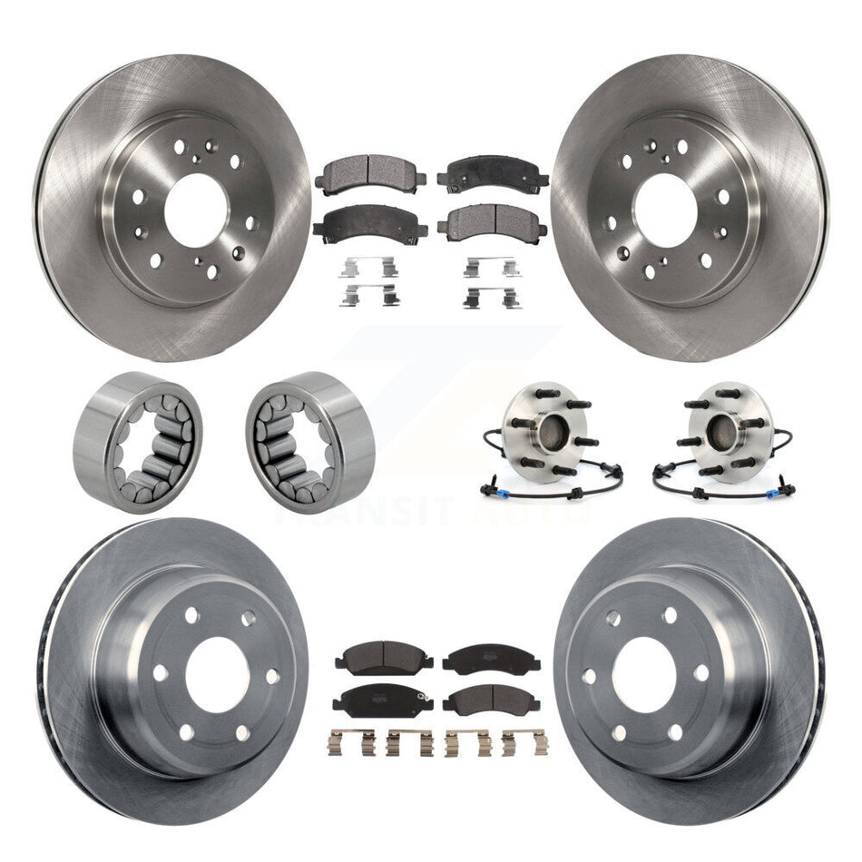 Front Rear Hub Bearing Brake Rotor Pad Shoe Kit (10Pc) For Chevrolet Express 1500 GMC RWD KBB-109191