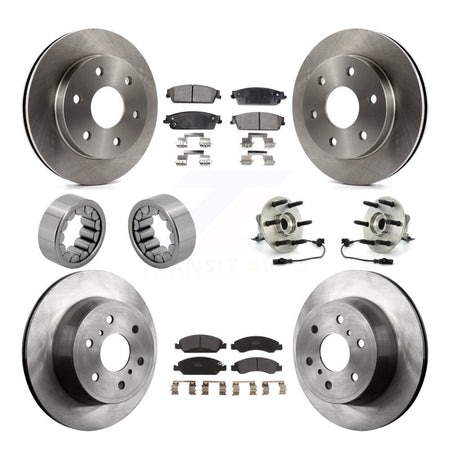 Front Rear Wheel Hub Bearing Disc Brake Rotor And Pad Shoe Kit (10Pc) For GMC Sierra 1500 KBB-109192