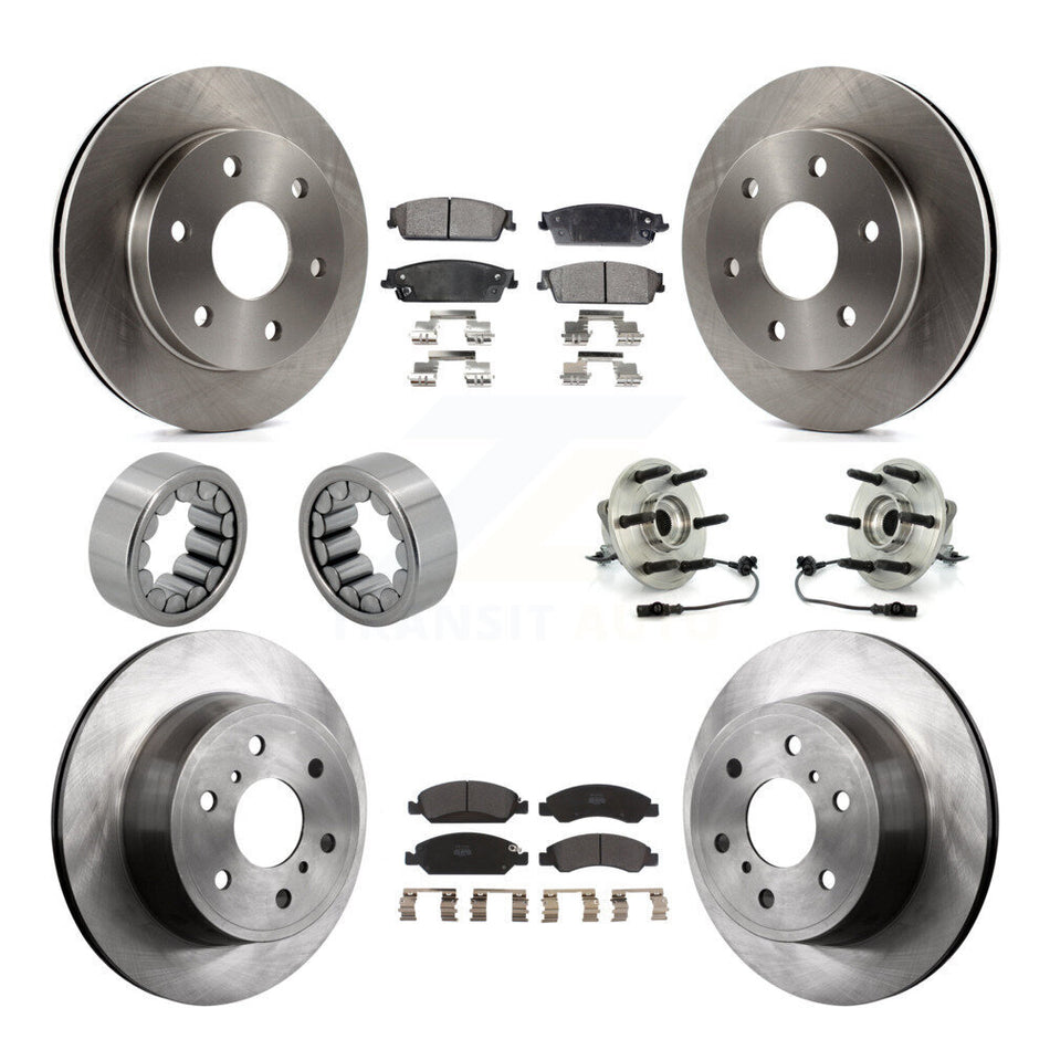 Front Rear Wheel Hub Bearing Disc Brake Rotor And Pad Shoe Kit (10Pc) For GMC Sierra 1500 KBB-109192