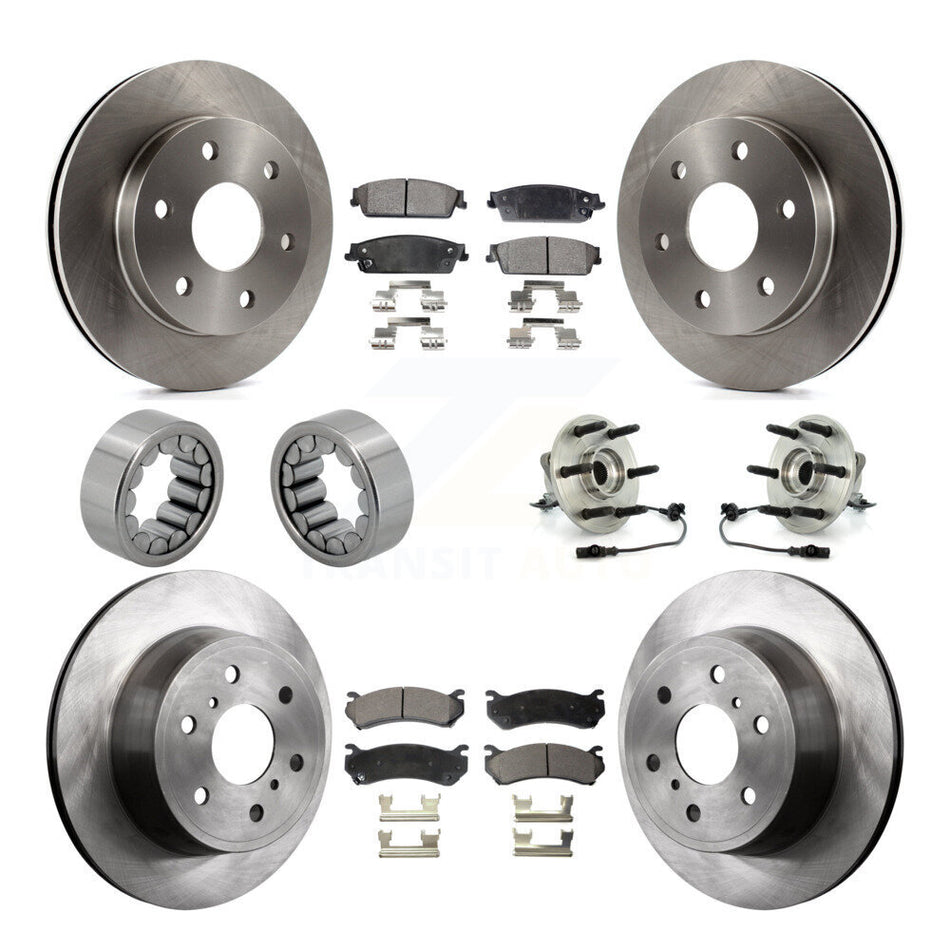 Front Rear Hub Bearing Disc Brake Rotor Pads Shoe Kit (10Pc) For Chevrolet Silverado 1500 KBB-109193