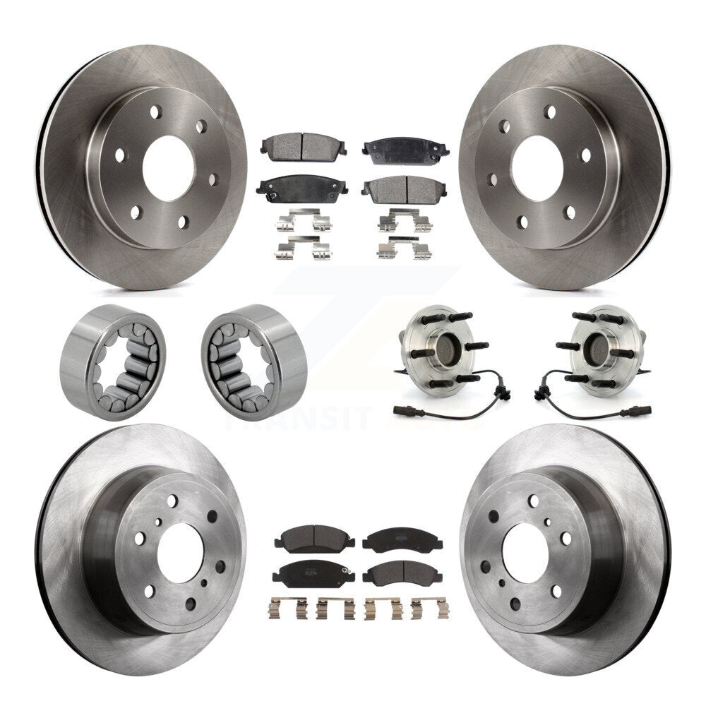 Front Rear Wheel Hub Bearing Disc Brake Rotor And Pad Shoe Kit (10Pc) For GMC Sierra 1500 KBB-109197