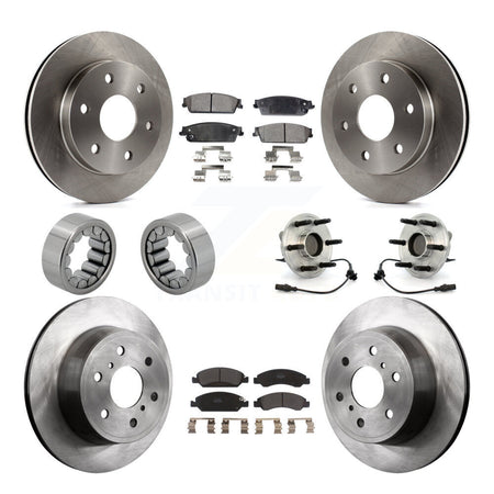 Front Rear Wheel Hub Bearing Disc Brake Rotor And Pad Shoe Kit (10Pc) For GMC Sierra 1500 KBB-109197