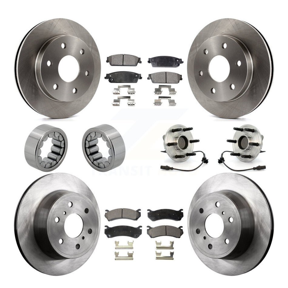 Front Rear Hub Bearing Disc Brake Rotor Pads Shoe Kit (10Pc) For Chevrolet Silverado 1500 KBB-109198
