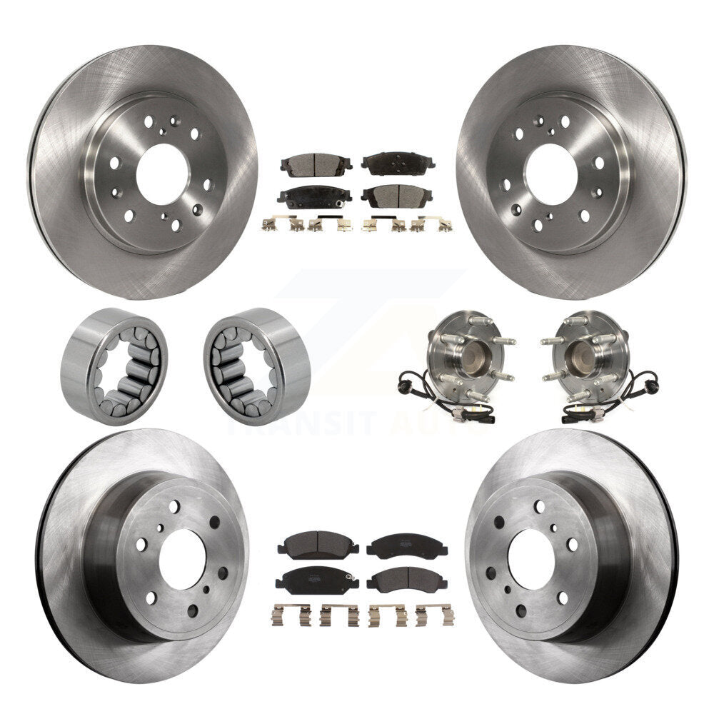 Front Rear Hub Bearing Brake Rotor & Pad Shoe Kit (10Pc) For GMC Sierra 1500 Chevrolet XL KBB-109202