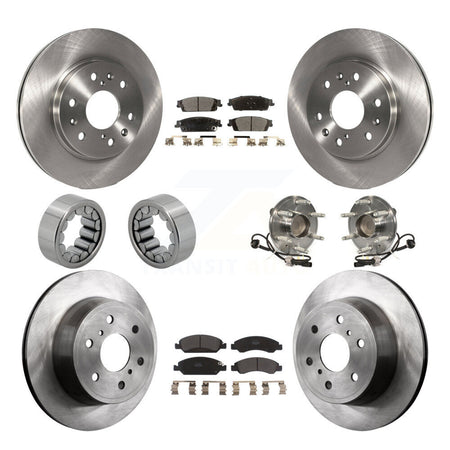 Front Rear Hub Bearing Brake Rotor & Pad Shoe Kit (10Pc) For GMC Sierra 1500 Chevrolet XL KBB-109202