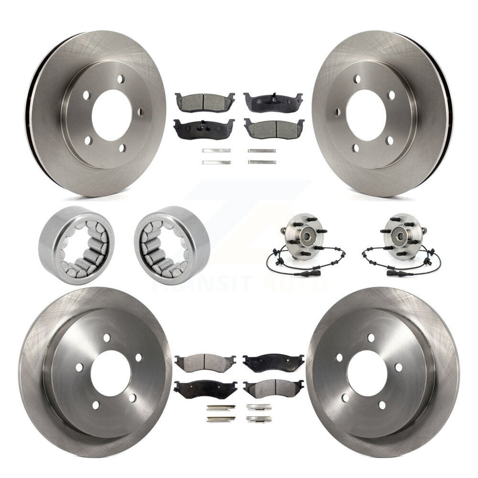 Front Rear Hub Bearing Disc Brake Rotor & Pad Shoe Kit (10Pc) For Ford Expedition Lincoln KBB-109284