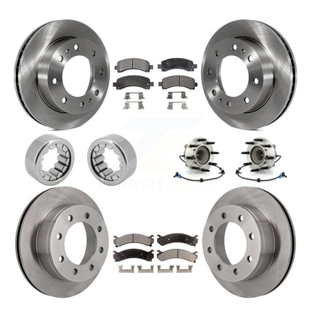 Front Rear Hub Bearing Brake Rotor And Pad Shoe Kit (10Pc) For Chevrolet Express 2500 GMC KBB-109298