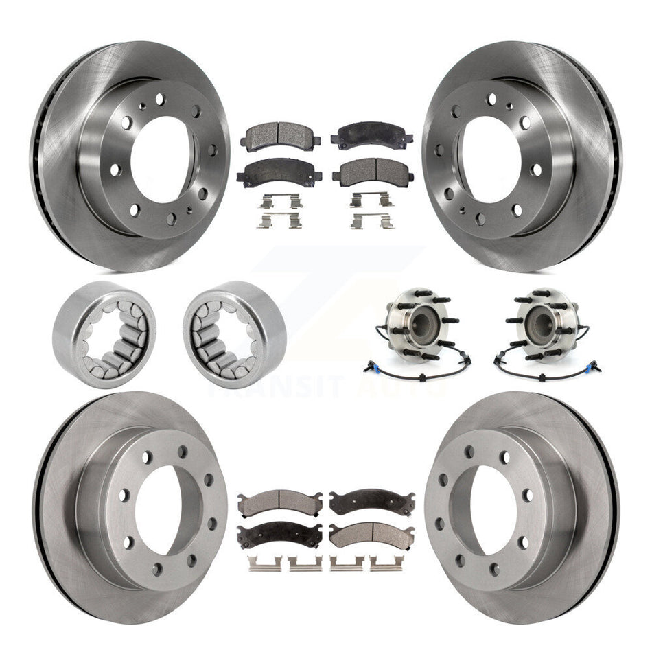 Front Rear Hub Bearing Brake Rotor And Pad Shoe Kit (10Pc) For Chevrolet Express 2500 GMC KBB-109298