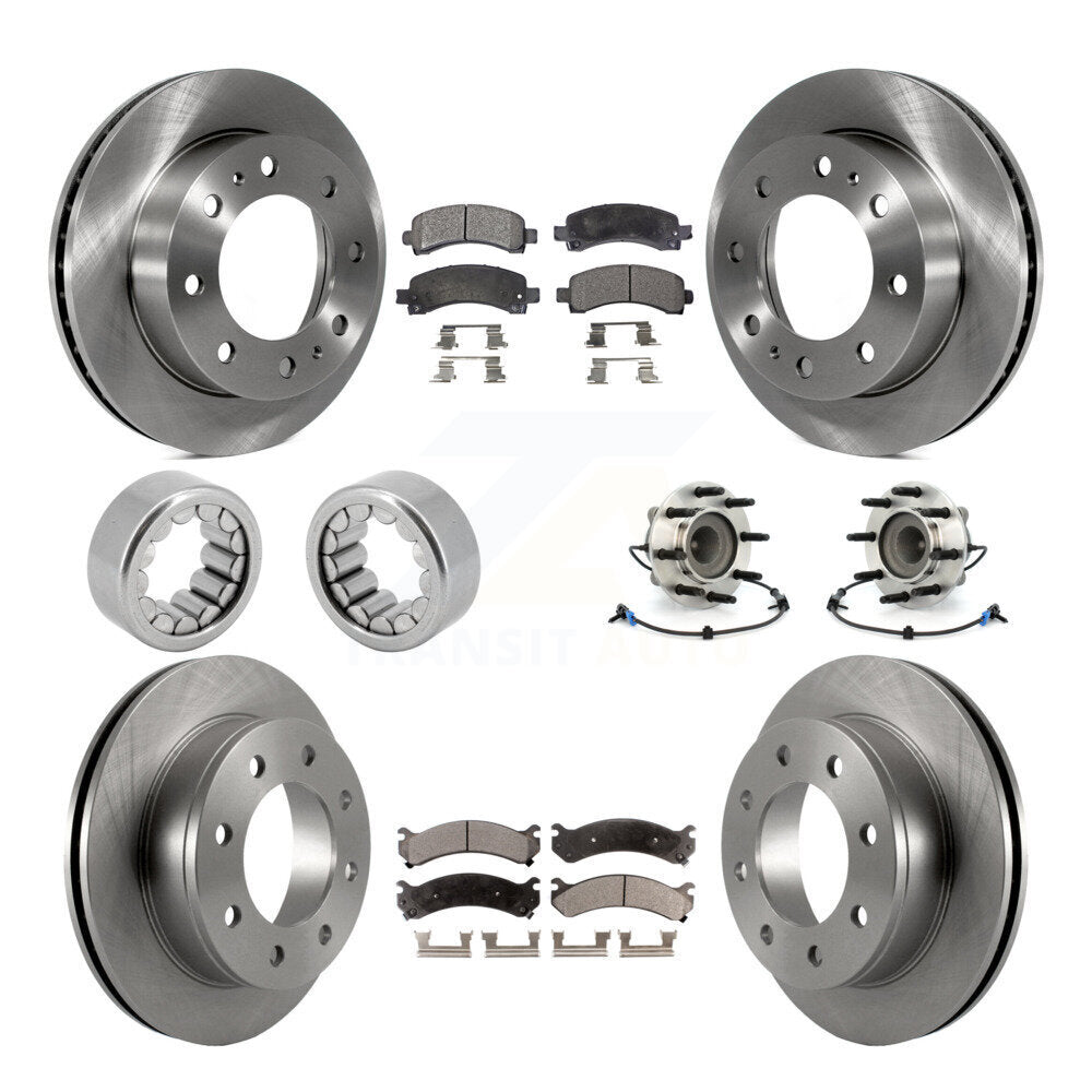 Front Rear Hub Bearing Brake Rotor And Pad Shoe Kit (10Pc) For Chevrolet Express 2500 GMC KBB-109300