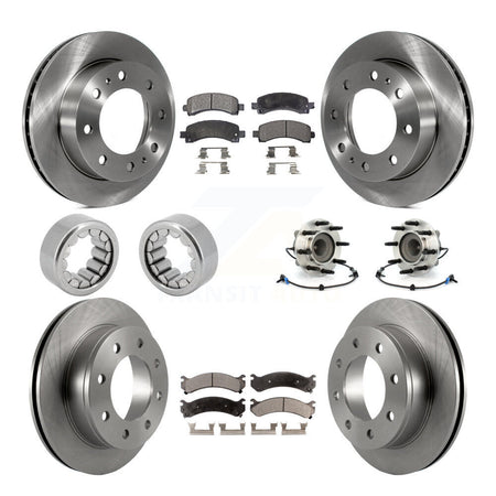 Front Rear Hub Bearing Brake Rotor And Pad Shoe Kit (10Pc) For Chevrolet Express 2500 GMC KBB-109300