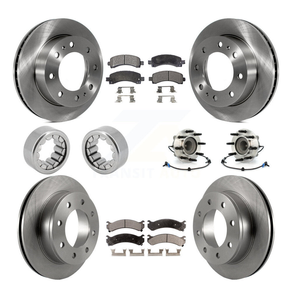 Front Rear Hub Bearing Brake Rotor And Pad Shoe Kit (10Pc) For Chevrolet Express 2500 GMC KBB-109300