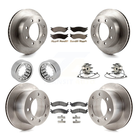 Front Rear Wheel Hub Bearing Disc Brake Rotor And Pads Shoe Kit (10Pc) For Dodge Ram 2500 KBB-109302