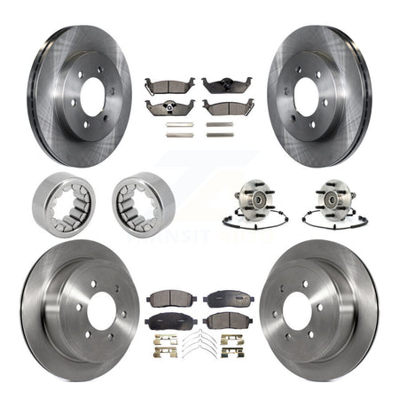 Front Rear Hub Bearing Brake Rotor Pads Shoe Kit (10Pc) For 2006-2008 Lincoln Mark LT 4WD KBB-109307