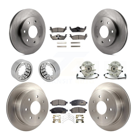 Front Rear Hub Bearing Brake Rotor Pads Shoe Kit (10Pc) For 2006-2008 Lincoln Mark LT 4WD KBB-109309