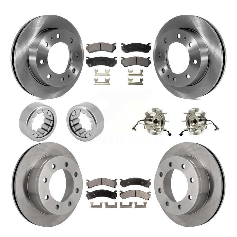 Front Rear Hub Bearing Brake Rotor Pad Shoe Kit (10Pc) For Chevrolet Silverado 2500 HD XL KBB-109311