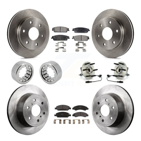 Front Rear Wheel Hub Bearing Disc Brake Rotor And Pad Shoe Kit (10Pc) For GMC Sierra 1500 KBB-109314
