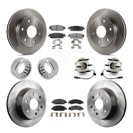 Front Rear Wheel Hub Bearing Disc Brake Rotor And Pad Shoe Kit (10Pc) For GMC Sierra 1500 KBB-109317