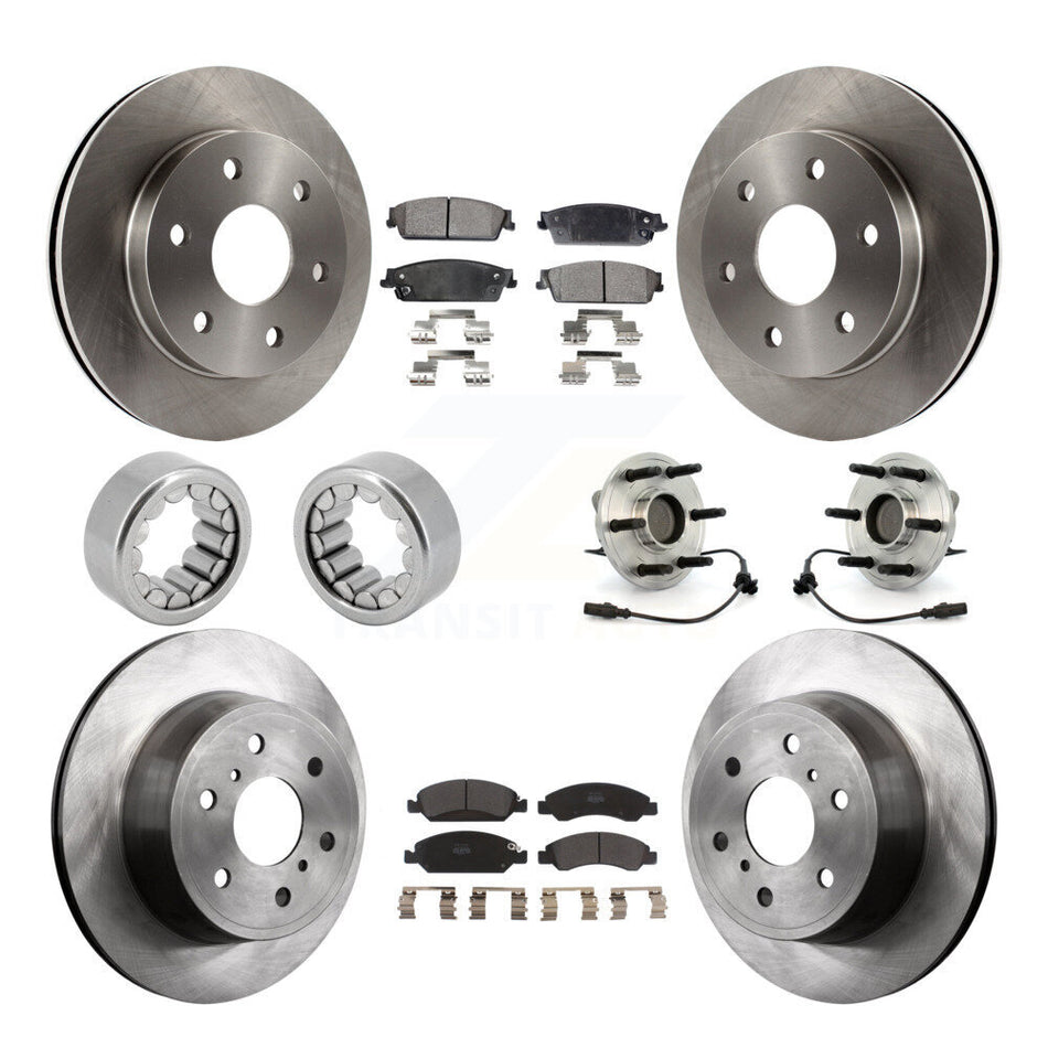 Front Rear Wheel Hub Bearing Disc Brake Rotor And Pad Shoe Kit (10Pc) For GMC Sierra 1500 KBB-109317