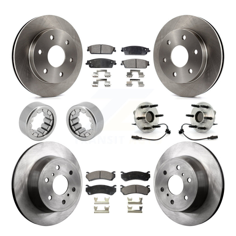 Front Rear Hub Bearing Disc Brake Rotor Pads Shoe Kit (10Pc) For Chevrolet Silverado 1500 KBB-109318