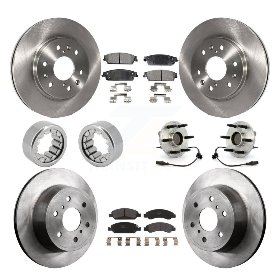 Front Rear Hub Bearing Brake Rotor & Pad Shoe Kit (10Pc) For Chevrolet Silverado 1500 GMC KBB-109319