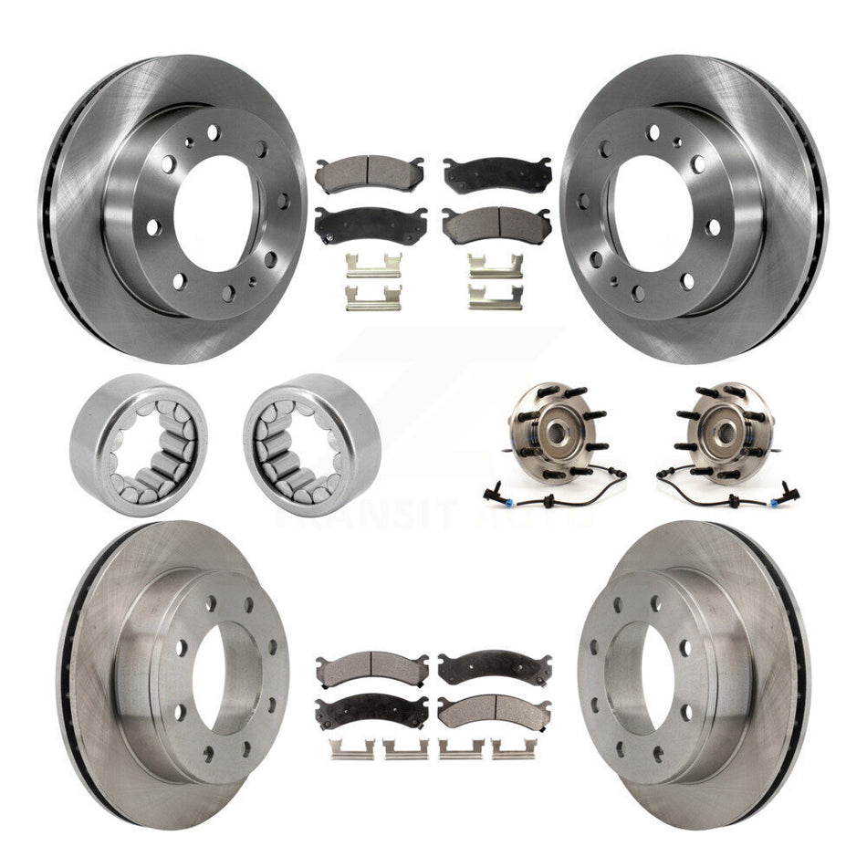 Front Rear Hub Bearing Brake Rotor & Pad Shoe Kit (10Pc) For Hummer H2 Chevrolet Suburban KBB-109321