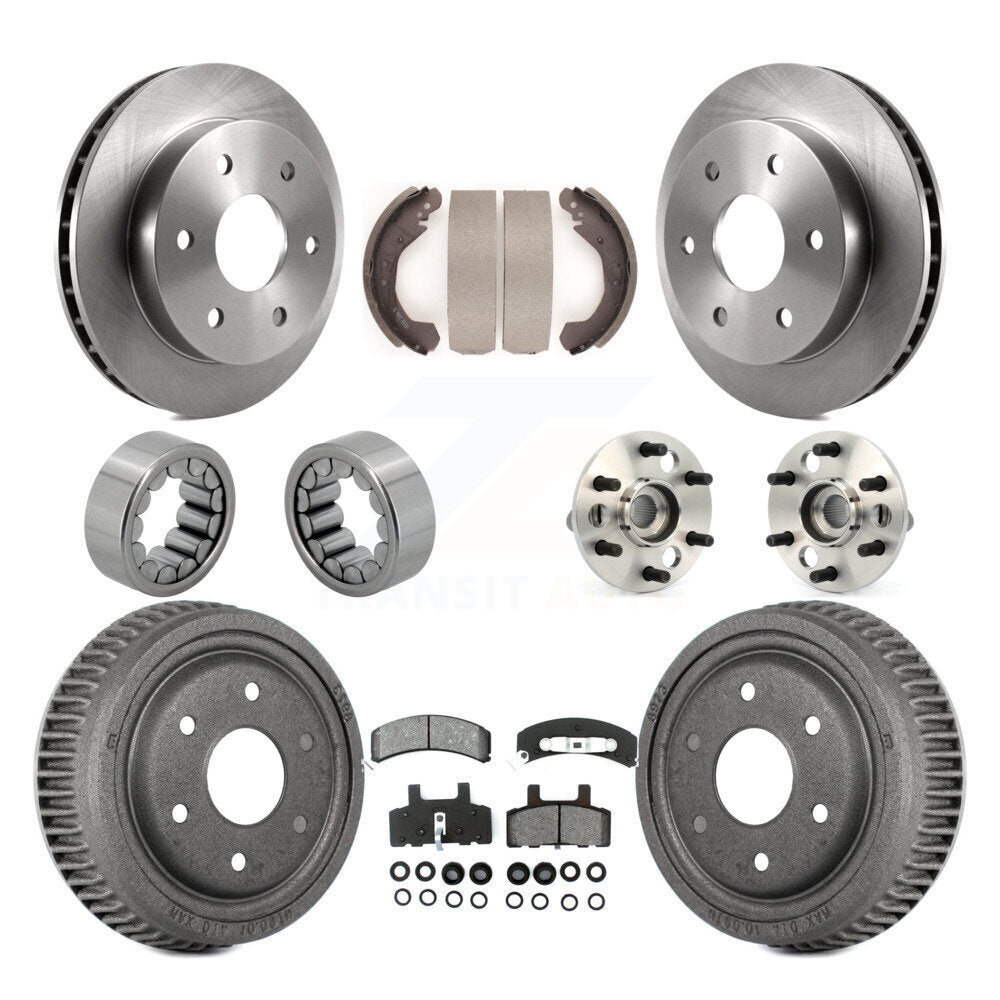 Front Rear Hub Bearing Brake Rotor Pad Shoe Kit (10Pc) For 1992-1994 Chevrolet Blazer 4WD KBB-109362