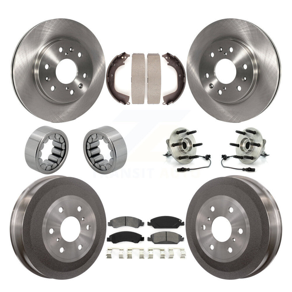 Front Rear Hub Bearing Disc Brake Rotor Pad Shoe Kit (10Pc) For GMC Sierra 1500 Chevrolet KBB-109368