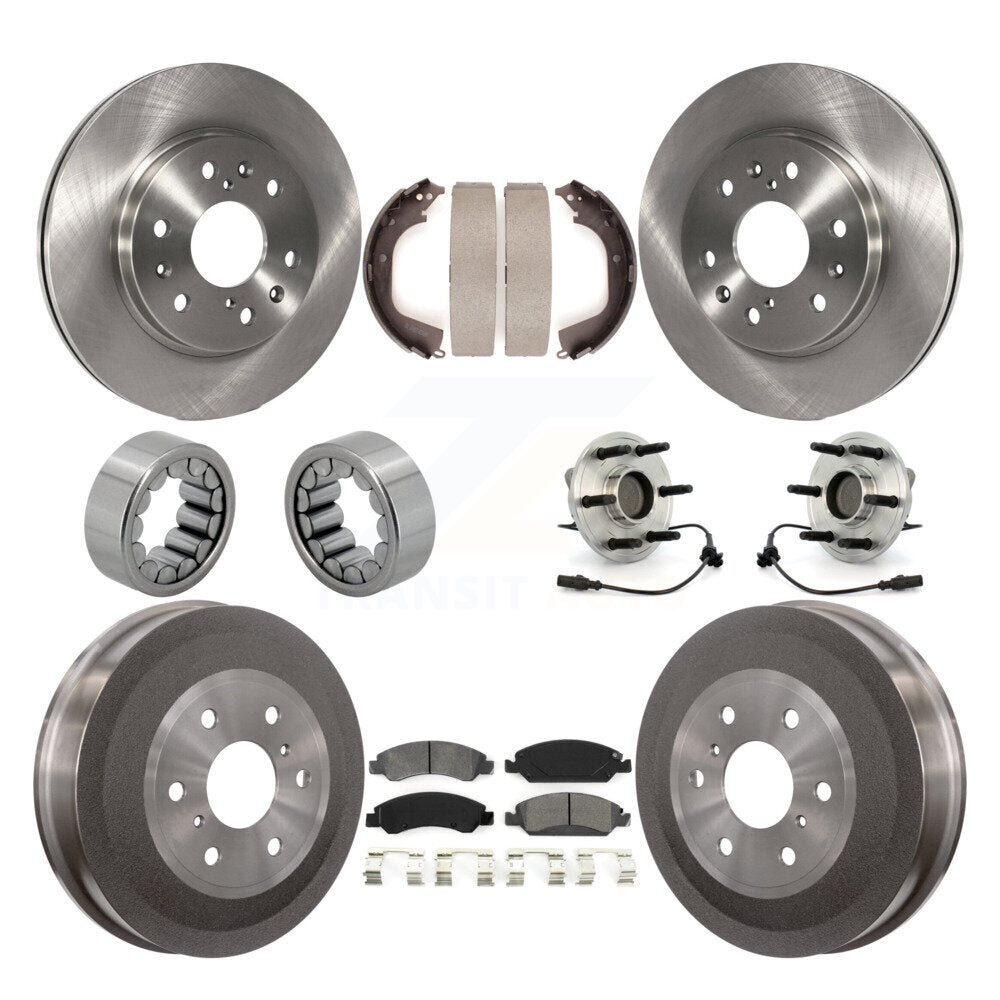 Front Rear Hub Bearing Brake Rotor Pads Shoe Kit (10Pc) For GMC Sierra 1500 Chevrolet RWD KBB-109374