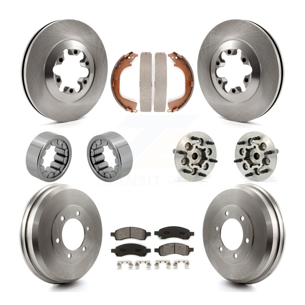 Front Rear Hub Bearing Brake Rotor Pads Shoe Kit (10Pc) For Chevrolet Colorado GMC Canyon KBB-109376