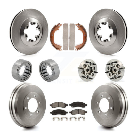 Front Rear Hub Bearing Brake Rotor Pads Shoe Kit (10Pc) For Chevrolet Colorado GMC Canyon KBB-109376