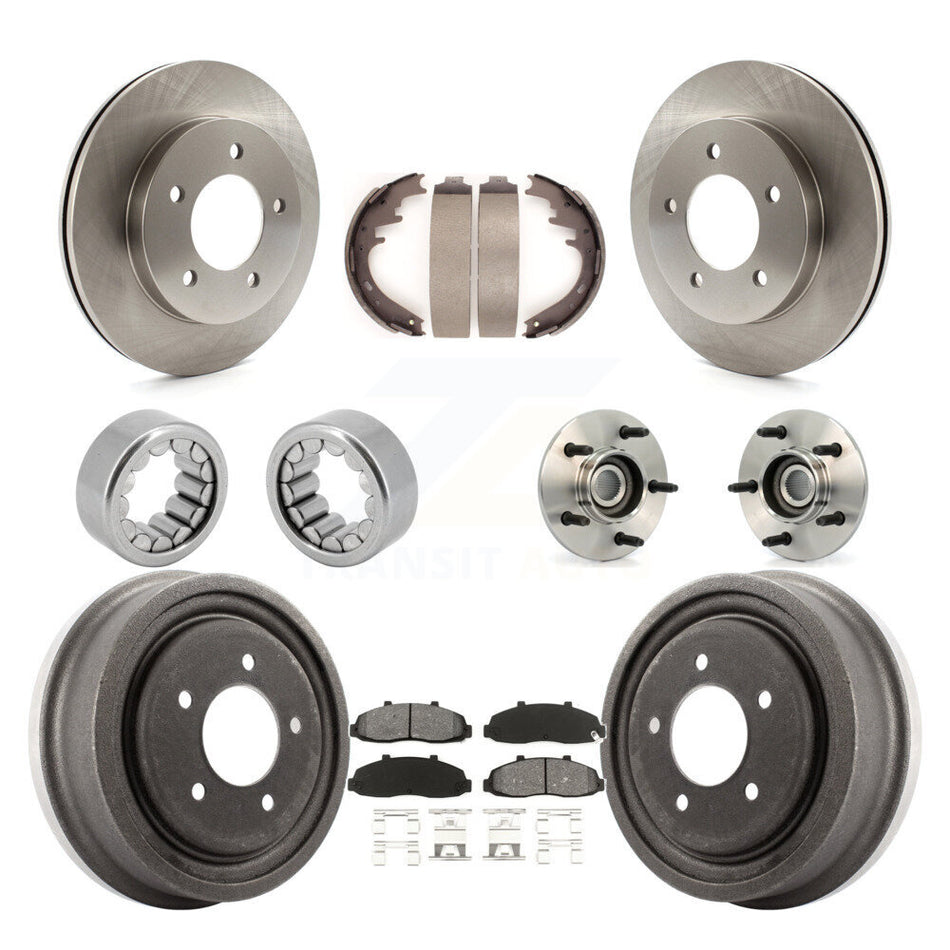 Front Rear Hub Bearing Assembly Disc Brake Rotors And Pads Shoe Kit (10Pc) For Ford F-150 KBB-109420