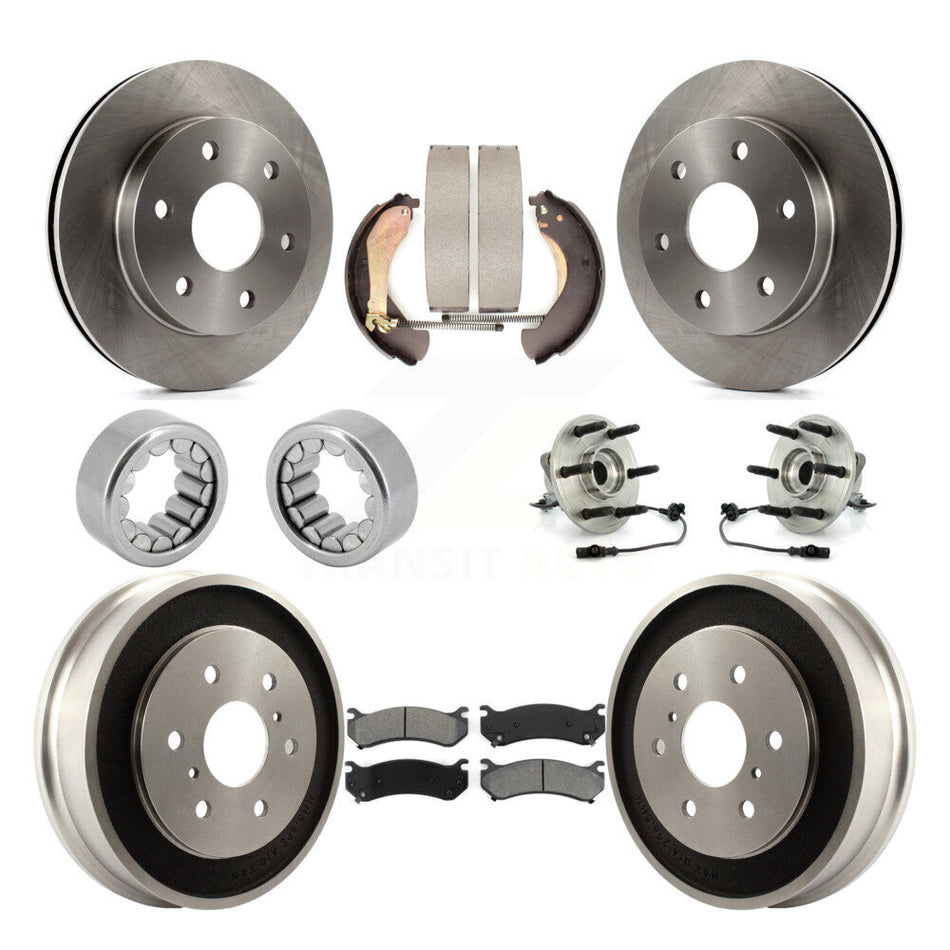 Front Rear Hub Bearing Disc Brake Rotor Pads Shoe Kit (10Pc) For Chevrolet Silverado 1500 KBB-109431