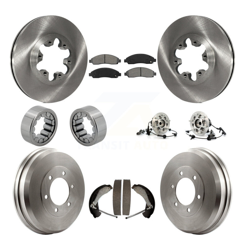 Front Rear Hub Bearing Brake Rotor Pads Shoe Kit (10Pc) For Chevrolet Colorado GMC Canyon KBB-109439