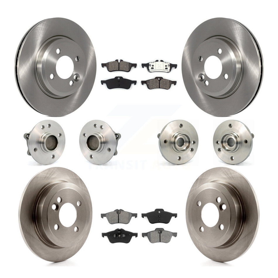 Front Rear Hub Bearings Assembly Disc Brake Rotors And Semi-Metallic Pads Kit (10Pc) For 2002-2005 Mini Cooper With 276mm Diameter Rotor KBB-109556