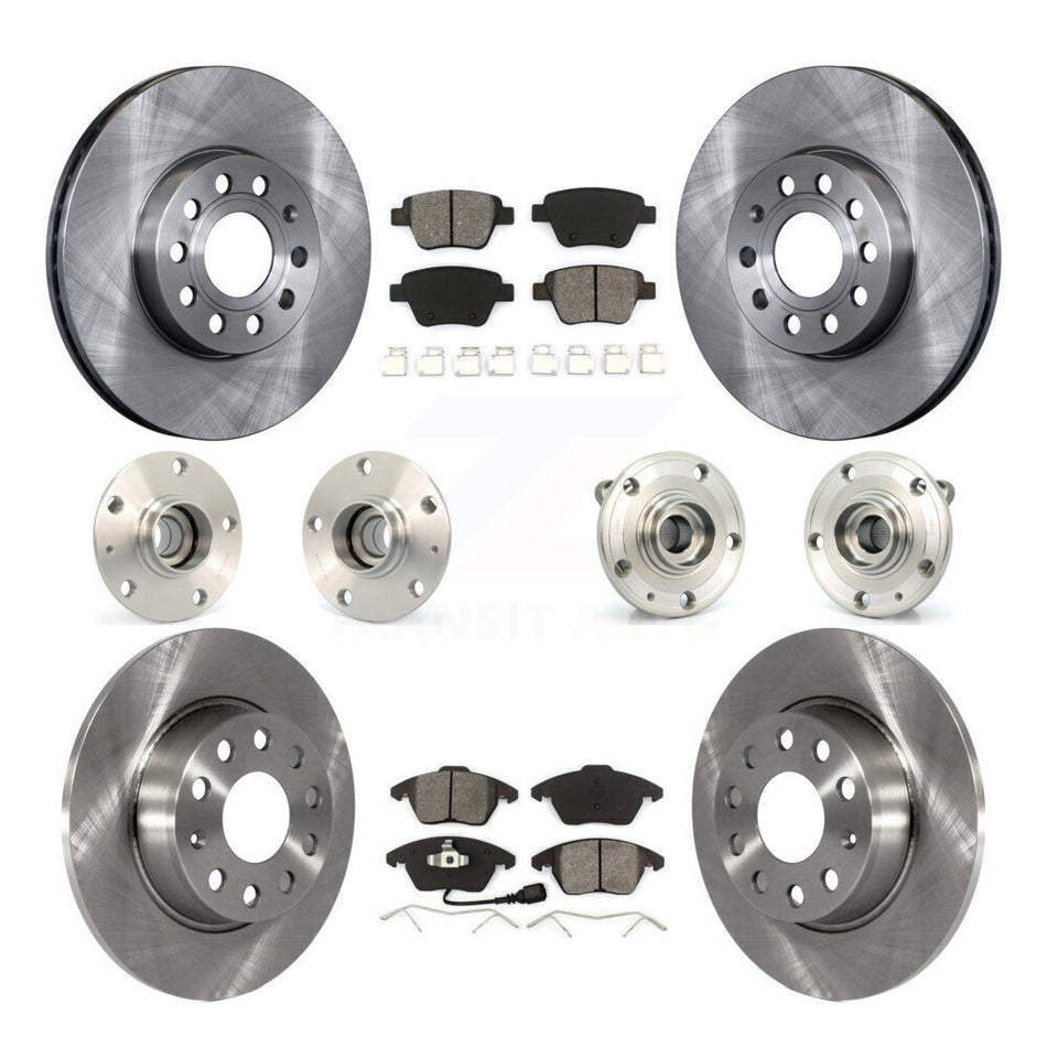 Front Rear Hub Bearings Assembly Disc Brake Rotors And Semi-Metallic Pads Kit (10Pc) For Volkswagen Beetle KBB-109605