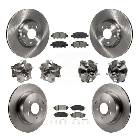 Front Rear Hub Bearing Brake Rotor Pad Kit (10Pc) For INFINITI G37 EX35 QX50 EX37 G25 M35 KBB-109671