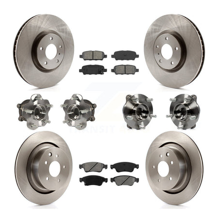 Front Rear Hub Bearing Assembly Disc Brake Rotor And Pads Kit (10Pc) For INFINITI G35 Q60 KBB-109673