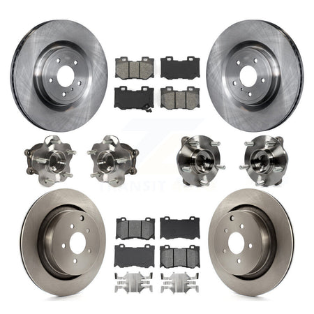 Front Rear Hub Bearings Assembly Disc Brake Rotors And Pads Kit (10Pc) For INFINITI FX50 KBB-109675