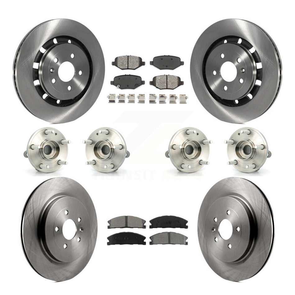 Front Rear Hub Bearings Assembly Disc Brake Rotors And Semi-Metallic Pads Kit (10Pc) For Ford Explorer KBB-109727