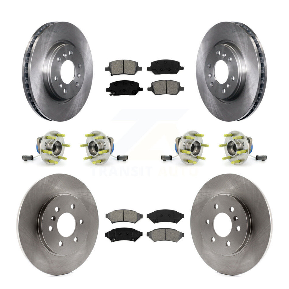 Front Rear Hub Bearings Assembly Disc Brake Rotors And Semi-Metallic Pads Kit (10Pc) For 2006-2006 Chevrolet Uplander Pontiac Montana Buick Terraza Saturn Relay AWD KBB-109795